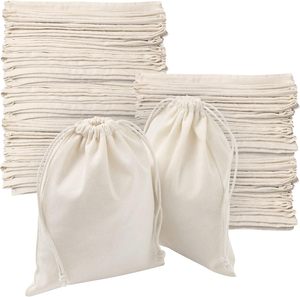 Custom Logo Organic Cotton Drawstring Tote <b>Bag</b> Double <b>Strings</b> Reusable Eco-friendly Recyclable Customizable Sizes NIEN Brand - Product Image 2