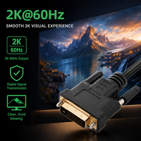 Cable DVI DVI-D Dual Link 24+1 Macho a Macho de Alta Velocidad para Monitor de Juegos, PVC, Chapado en Oro, Clasificación IP67, para PC, DVD, Proyector