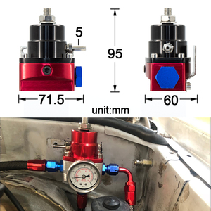 Dérivation d'injection <span class=keywords><strong>universel</strong></span> rouge, régulateur <span class=keywords><strong>de</strong></span> pression <span class=keywords><strong>de</strong></span> carburant réglable A1000 rouge, livraison gratuite - Product Image 5