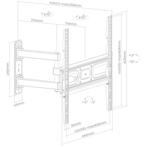 Giá tốt và chất lượng hàng đầu có khớp nối Arms có thể điều chỉnh xoay nghiêng TV đứng tường hiện đại <span class=keywords><strong>Bracket</strong></span> núi TV <span class=keywords><strong>Bracket</strong></span> - Product Image 4