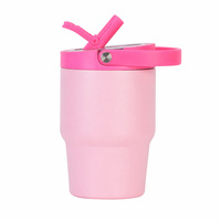 Gobelet isotherme personnalisé avec logo, 14 oz, en acier inoxydable 304, avec couvercle à paille pliable et poignée, OEM ODM, vente en gros