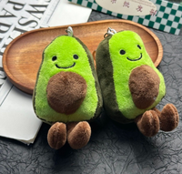 Porte-clés en peluche avocat amusant, pendentif de sac à dos mignon en forme d'avocat, jouet en peluche personnalisé pour machine à griffes