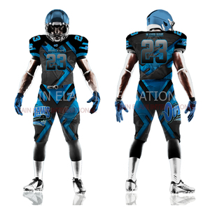 Vêtements de sport personnalisés en direct d'usine, respirants, à manches courtes, uniformes de football américain pour adultes, options de tailles plus grandes disponibles - Product Image 1