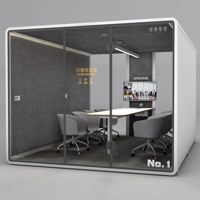 Soundbox 8 Person Flat Pack Mobile Silent Booth Furniture Installation Office Manufacturers Soundproof Meeting Office Booth