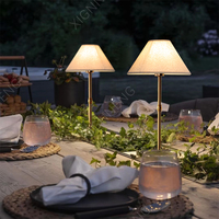 Nouvelle lampe de table à abat-jour en tissu sur base métallique, lampe de table LED rechargeable, interrupteur tactile, lampe de table sans fil, décoration de chambre, lampe de chevet