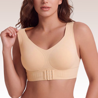 Soutien-gorge correcteur de posture en gelée pour femmes grandes tailles, sans armatures, fermeture avant, doux, léger, soutien dorsal quotidien, bralette