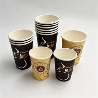 Impression de logo personnalisé, gobelets à café en papier à paroi simple, jetables, fabriqués sur mesure, plusieurs tailles pour boissons chaudes/froides