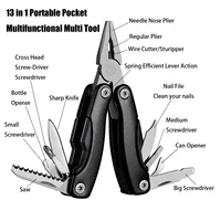 Outil multifonction portable de poche, pince, couteau, tournevis, lime, 13 en 1, en alliage d'aluminium et acier inoxydable, pour la survie en plein air, le camping