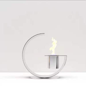 <span class=keywords><strong>Cheminée</strong></span> de table moderne de luxe minimaliste en acier inoxydable en forme de C, au <span class=keywords><strong>bio</strong></span>éthanol, pour jardin extérieur et foyer de camping - Product Image 5