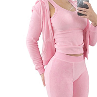 Loungewear sert banyo havlusu giyim kırpma yelek kazak eşofman Legging Sweatpants ve Hoodie 3 parça Set güz 2022 kadın kıyafetleri