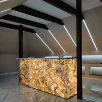 Panneau mural en granit naturel mince pour revêtement intérieur de villa et d'hôtel - Écologique, durable, ignifuge, imperméable, épaisseur 1-3 mm