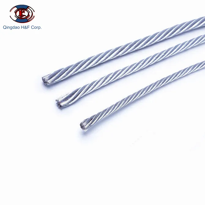 galvanized braided anti twisting high tensile steel wire rope din standard bright aircraft cable