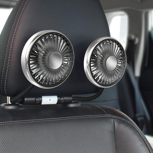 Ventilateur de voiture à double tête F310 12V 24V USB, ventilateur de refroidissement à col flexible pour camions et voitures avec design portable - Product Image 4