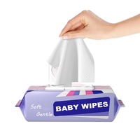 Lingettes pour bébé biodégradables à 100%, naturelles, organiques, jetables dans les toilettes, marque OEM, hypoallergéniques, non parfumées, à base d'eau, organiques