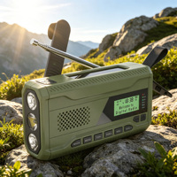 OEM Kundenspezifisches DAB FM BT Digital-Display Handkurbel Solar-Powerbank SOS-Taschenlampe Eingebauter Lautsprecher Camping Outdoor Tragbares Radio