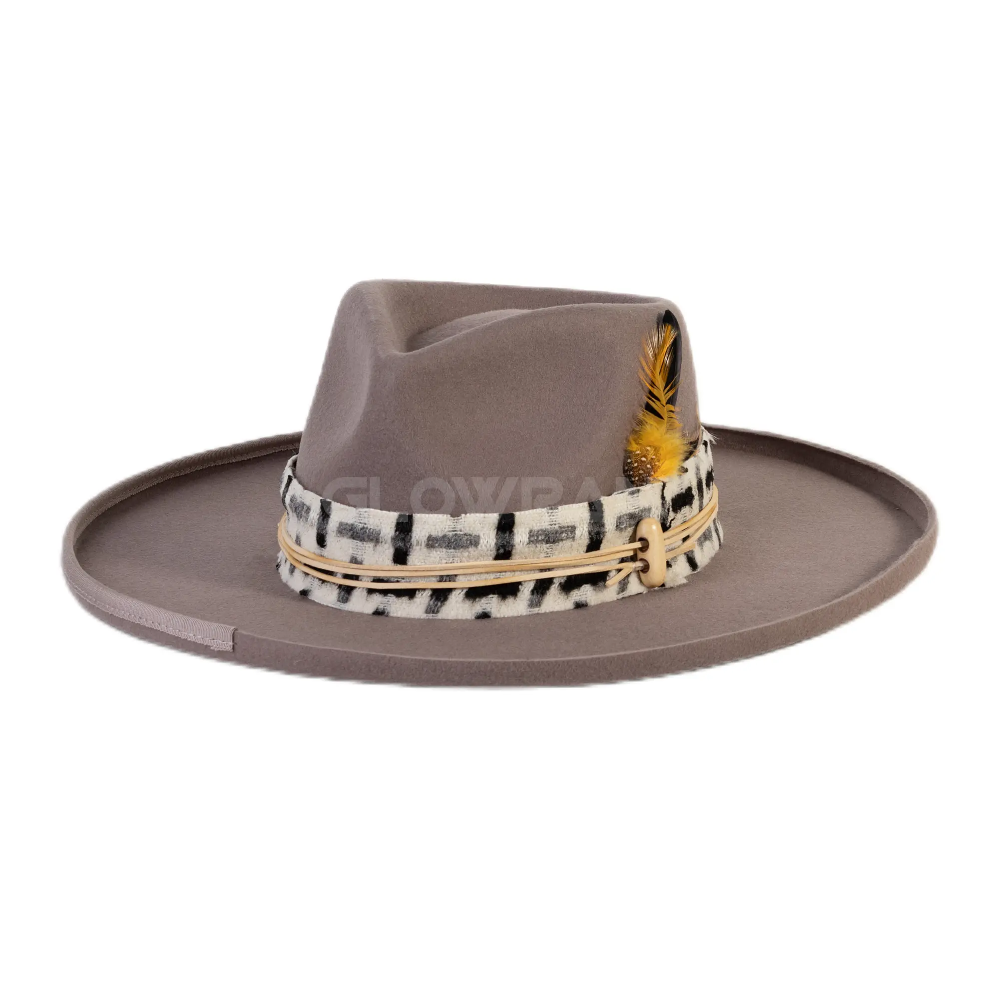 Groothandel Nieuwe Brede Rand Mode Vintage Wollen Vilt Fedora Potlood Rand Hoed Unisex