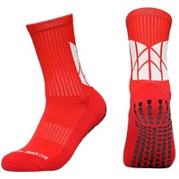Chaussettes de sport pour hommes de haute qualité, brodées, à compression, imprimées, antidérapantes, avec grip personnalisé, en Spandex/Nylon/Coton, écologiques