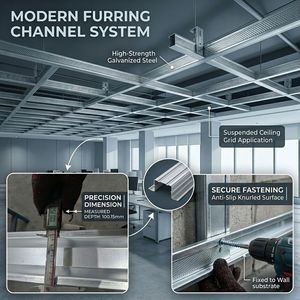 Composants de <span class=keywords><strong>plafond</strong></span> <span class=keywords><strong>suspendu</strong></span> : profilés en U galvanisés et montants métalliques pour la construction de murs modernes en béton armé - Product Image 5