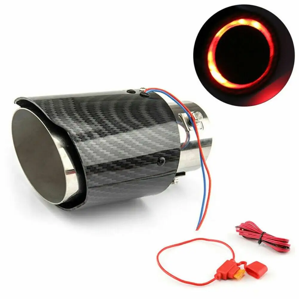 Fabbrica universale fiamma di fuoco a LED per auto tubo di scarico silenziatore per 35-63mm in acciaio con luce a Led