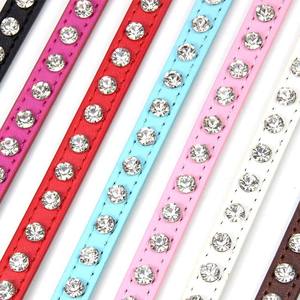 Collier de luxe bling-bling couleur pure chat et petit chien collier strass motif animal colliers en polyuréthane pour animaux de compagnie - Product Image 4
