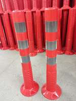 Poteau de délimitation routière flexible réfléchissant prismatique haute intensité orange-rouge de 75 cm, barrière de sécurité routière en plastique pour stationnement