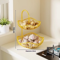 Panier de rangement multifonctionnel à double couche pour fruits et légumes Panier de rangement pour l'ail et les échalotes de cuisine pour le ménage et la vie quotidienne