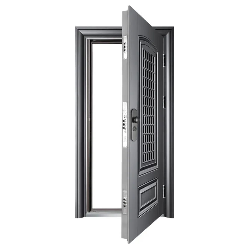 Solid Factory Price Bulletproof Residential Steel Double Entry Doors Modern Design Door