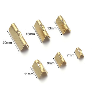 Stainless Steel Rope Buckles Gold Silver Plated DIY Jewelry Accessories Cord Straps Lock Edge <b>Clips</b> For Handmade Jewelry - Product Image 3
