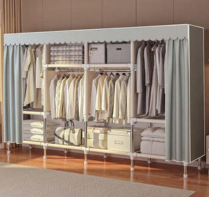 Gabinete de Tela con Estructura de Metal para Almacenamiento Doméstico Ropero Colgante para Baño Sala de Estar Armario para Apartamento - Product Image 5