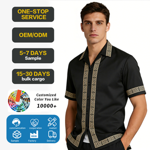 T-shirt da <span class=keywords><strong>uomo</strong></span> casual con colletto a risvolto e bottoni, camicia hawaiana a maniche corte per l'estate, <span class=keywords><strong>abbigliamento</strong></span> da <span class=keywords><strong>uomo</strong></span>, produttori di <span class=keywords><strong>abbigliamento</strong></span> personalizzato - Product Image 1