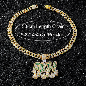 Nuevo Collar con Colgante de Letra de Aleación Estilo Hiphop Personalizado, Diseño Simple Hecho a Mano, Chapado en Oro, Collar para Hombre, Joyería de Moda - Product Image 5