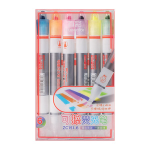 Surligneurs Truecolor, lot de 6, double embout, effaçables, pour étudiants - Product Image 5