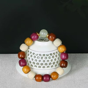 Bracelet <span class=keywords><strong>en</strong></span> bois <span class=keywords><strong>de</strong></span> santal à double rangée <span class=keywords><strong>de</strong></span> <span class=keywords><strong>perles</strong></span> rondes pour la prière et les cadeaux Été 2024 AliExpress - Product Image 4