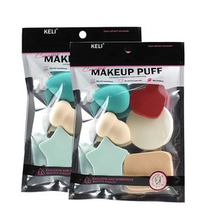 Juego de 6 Esponjas de Maquillaje en Forma de Gota de Agua, Colores Variados, Lavables, con Bolsa de Maquillaje - Product Image 3