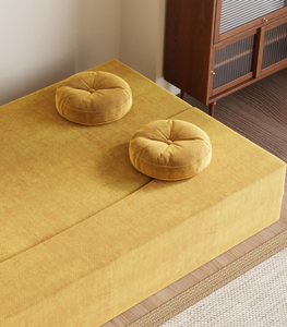 Canapé d'angle moderne en velours, deux places, avec coussins rembourrés et dossier capitonné, pour salon, design semi-circulaire vert - Product Image 4