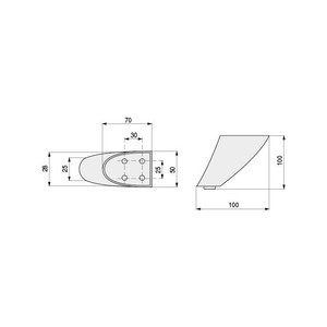ขาโต๊ะโลหะเคลือบนิกเกิลซาติน รุ่น Kata h100 - Product Image 2
