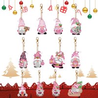 12pcs gnome rose porte-clés de Noël cadeau de vacances