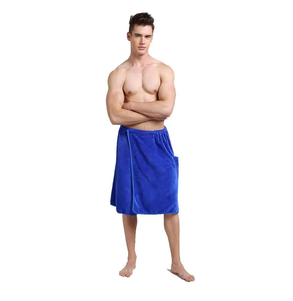 Custom Logo Microfiber Velour Towel Bath Shower Wrap Men