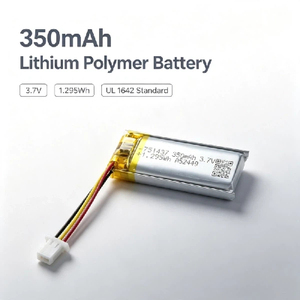 350mAh 3.7V Lithium Polymer Battery 751437 LiPo Cell 1.295Wh UL1642 <b>Portable</b> Electronics - Product Image 1