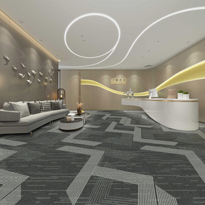 Modern Geometric Pattern Wall-to-Wall <b>Carpet</b> Low Pile Polypropylene Stain Resistant Commercial Hotel Use Rectangle - Product Image 1