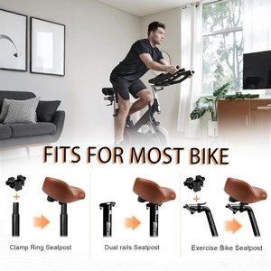 Selle de vélo sans nez surdimensionnée en cuir PU imperméable, siège <span class=keywords><strong>extra</strong></span> large épaissi à double amortissement pour VTT, vélo électrique et vélo de spinning - Product Image 6