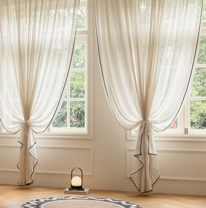 Voilages élégants DaiRui en tulle noir à bordure festonnée pour salons et chambres <span class=keywords><strong>de</strong></span> luxe - Product Image 2