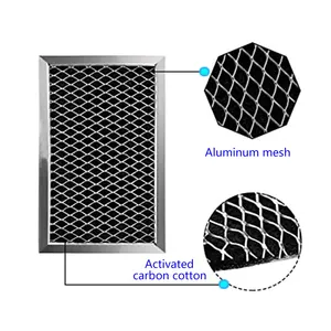 Microwave Oven Filter Range Hood Parts Activated Carbon Fiber Cotton Cooker Hood Grease Filter 6-1/8 X 3-7/8 X 3/8 Inches