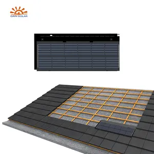 BIPV güneş kiremit ızgara güneş fayans çatı güneş enerjisi sistemi siyah gri kırmızı güneş çini Panel çatı
