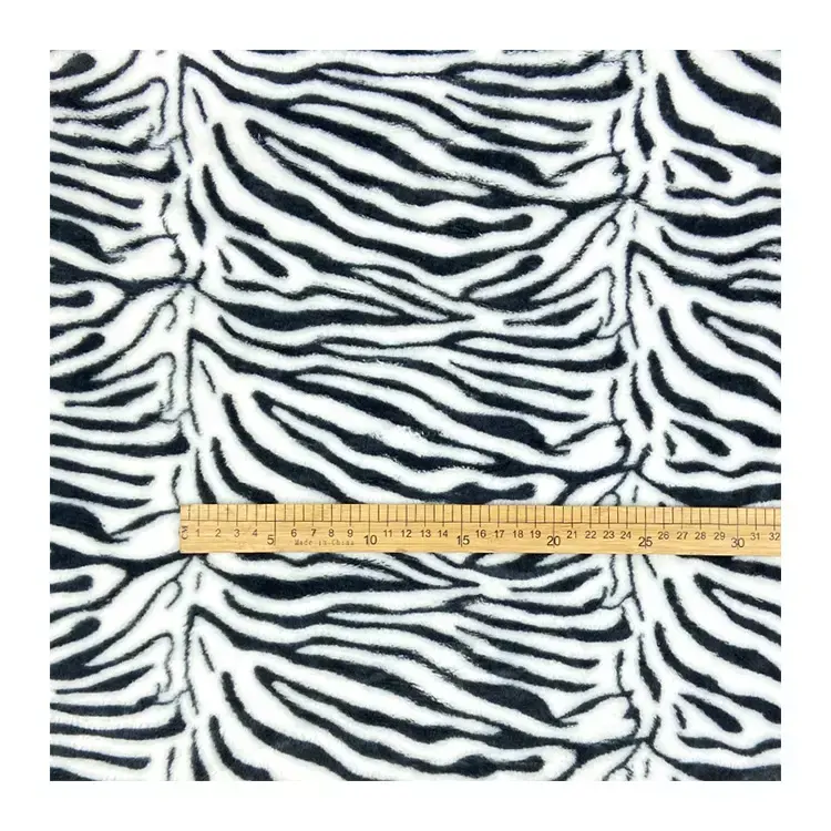 Zebra Stripe Printed 100% Polyester Flannel Fleece Fabric Black White Design Thick Pajamas Sofa Covers Fashion Accessories