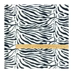 Zebra Streep Gedrukt Zwart Wit Ontwerp Mode Flanel Fleece Stof Voor Pyjama Sofa Covers