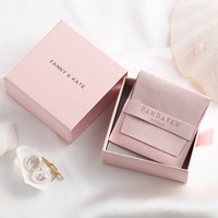 PandaSew Rose Design Personnalisé Papier Boîte à Bijoux Logo Personnalisé pour Collier Bracelet Anneau