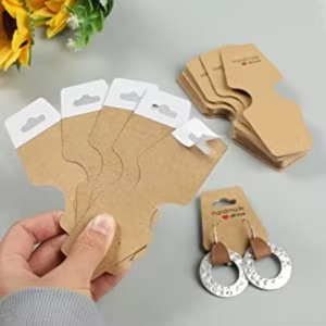 Necklace Display Cards Self Adhesive Jewelry Packaging Tags Keychain Bracelet Hair Accessories Fold Over Hanging Holder - Product Image 3