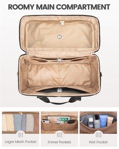 LOVEVOOK Bolsas de <span class=keywords><strong>viaje</strong></span> para <span class=keywords><strong>mujer</strong></span> con sección de artículos de aseo para gimnasio Viajes de fin de semana Viajes en avión y entregas de mano de obra de hospital - Product Image 5