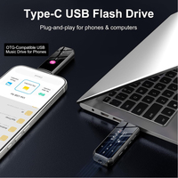 Lecteur MP3 portable avec clip USB-C pour lecteur de musique 5.3, écran 0.96 pouces, léger, radio FM, enregistrement vocal, autonomie de plus de 20 heures